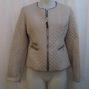 CINOCHE QUILTED TAN ZIPPERED JACKET 40/S
